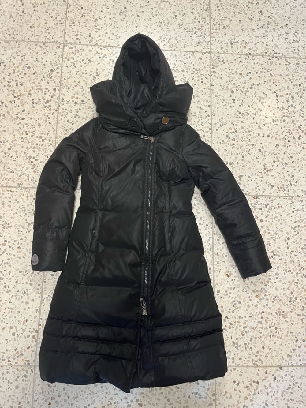 Soia & Kyo Black Long Hooded Puffer Coat